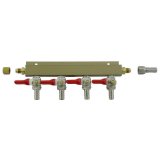 Gas Manifold - 4 Outlet, 3/8" Barbs