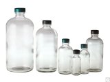 Sample Bottle (Boston Round) - Clear Glass 1oz/30ml
