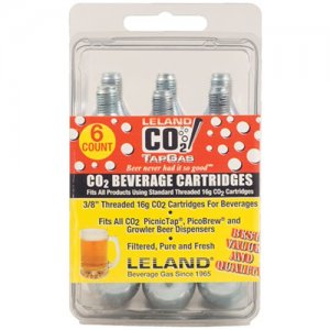CO2 Cartridge - Threaded, 16 g, Pack of 6