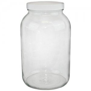 Glass Gallon Jar with Lid- Wide Mouth