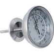Tri Clamp Thermometer - 1.5" TC, 2" probe