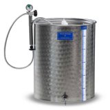 100L Short Marchisio Stainless Steel Variable Volume Tank - with Flat Bottom and NPT Spigot