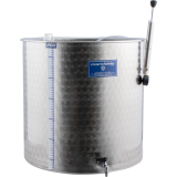200L Short Marchisio Stainless Steel Variable Volume Tank - with Flat Bottom and NPT Spigot