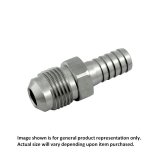 Flare-to-barb adapter 1/4" MFL x 1/4" HZB