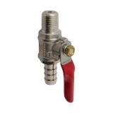 Ball valve 1/4"mpt x 3/8" barb, with check valve