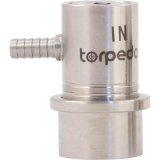 Torpedo Ball Lock Disconnect Gas In (Stainless) with 1/4" Barb