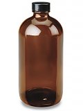 Sample Bottle (Boston Round) - Amber Glass 1L