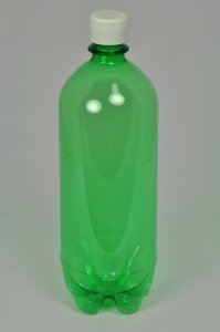 Bottles - PET, Green, 1L, Case of 12 - Caps Included