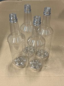 Bottles - PET, Clear, 1L, Case of 12 - Caps Included