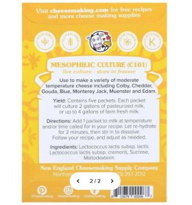 Mesophilic Cheese Culture (New England Cheesemaking) 5-pack