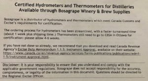 Certified Instruments Information Sheet