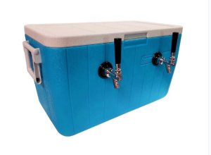 Jockey Box with Cold Plate, 2 Faucets - All SS Contact