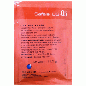 Safale US-05 Dry Ale Yeast 11.5g to 500g